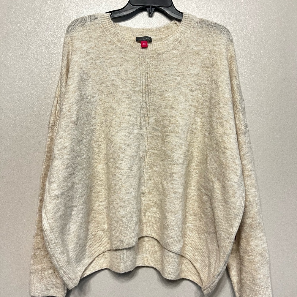 Vince Camuto‎ Cream Crew Neck Sweater Size XXL NWT Neutral Minimalist Oversized